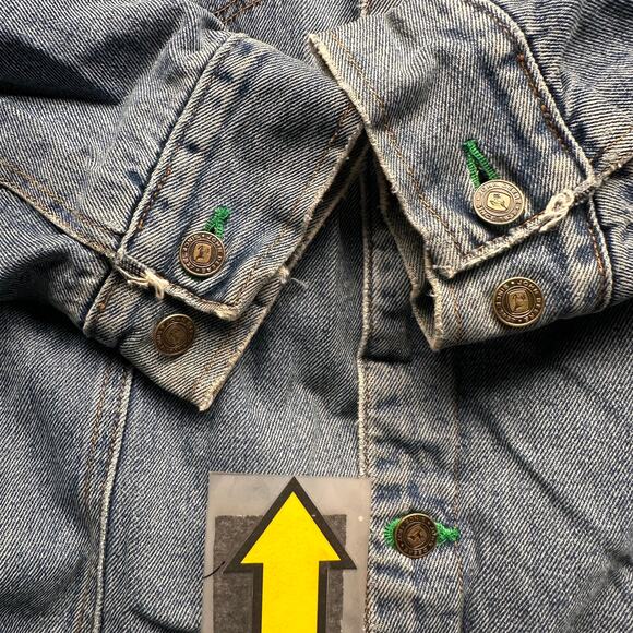 John Deere Sherpa Lined Denim Jean Trucker Jacket Men XL Blue Long Sleeve Pocket - Picture 7 of 12